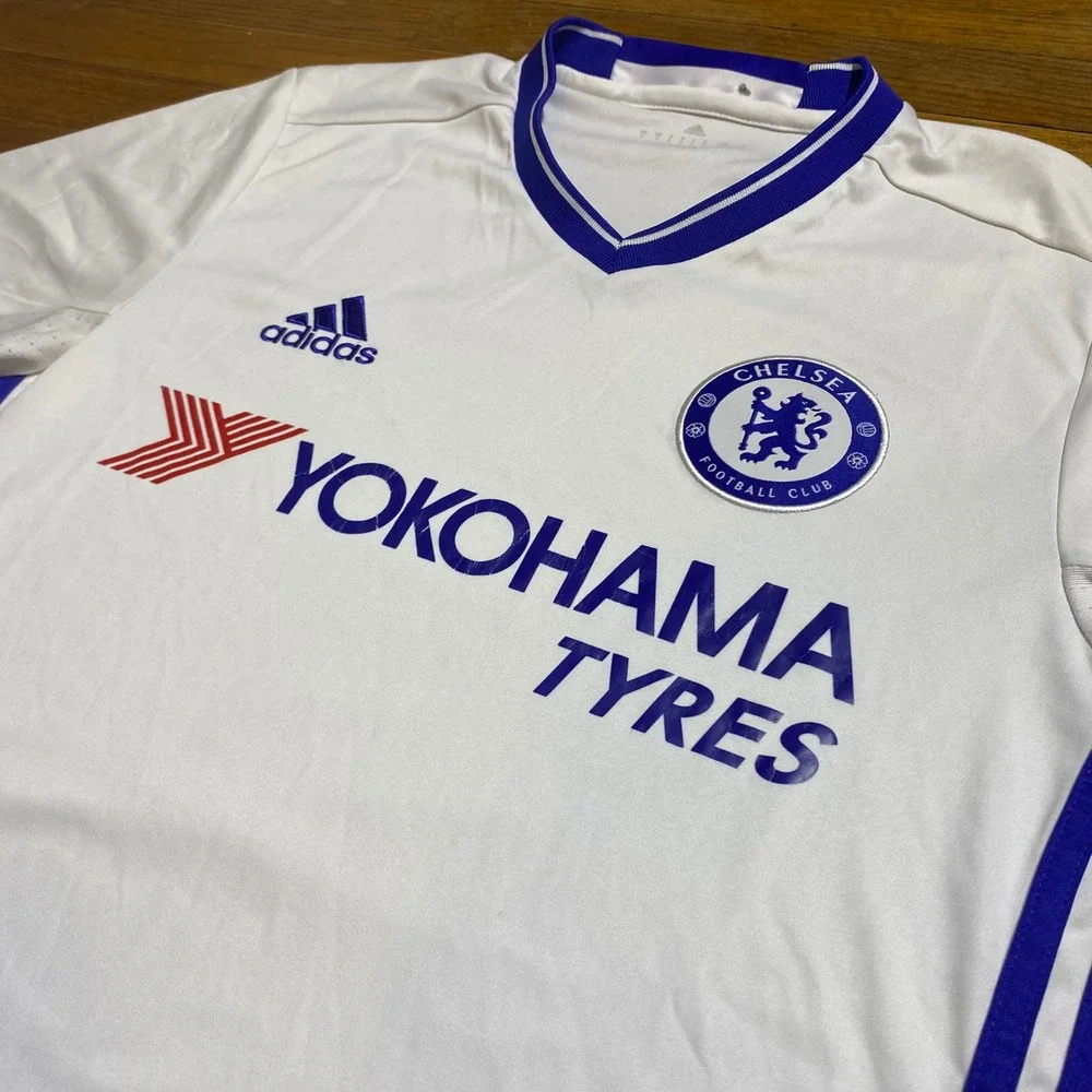 Adidas Chelsea FC 2016-17 Away 3rd Jersey White Blue Climacool Mens Small